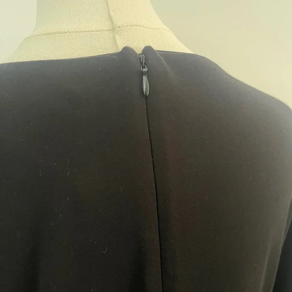 Ann Taylor Puff Sleeve Belted Sheath Dress Black Size 12 - Picture 6 of 6